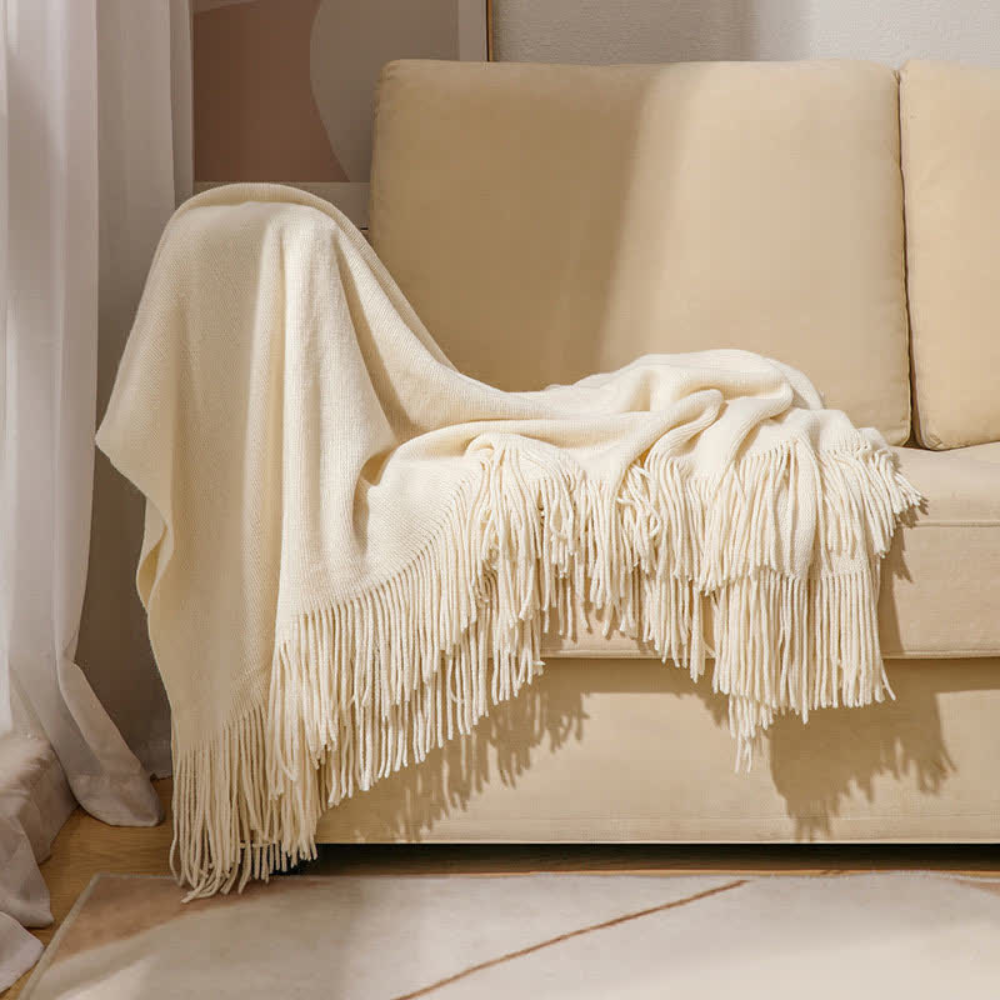 Tassel Knit Blanket