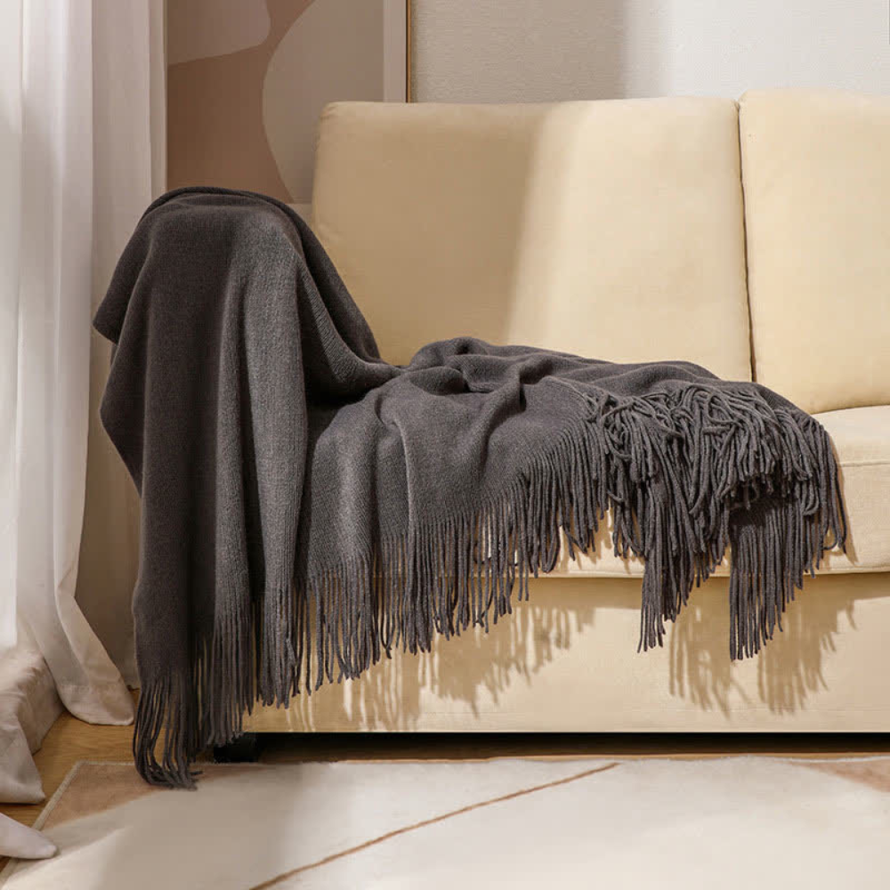 Tassel Knit Blanket