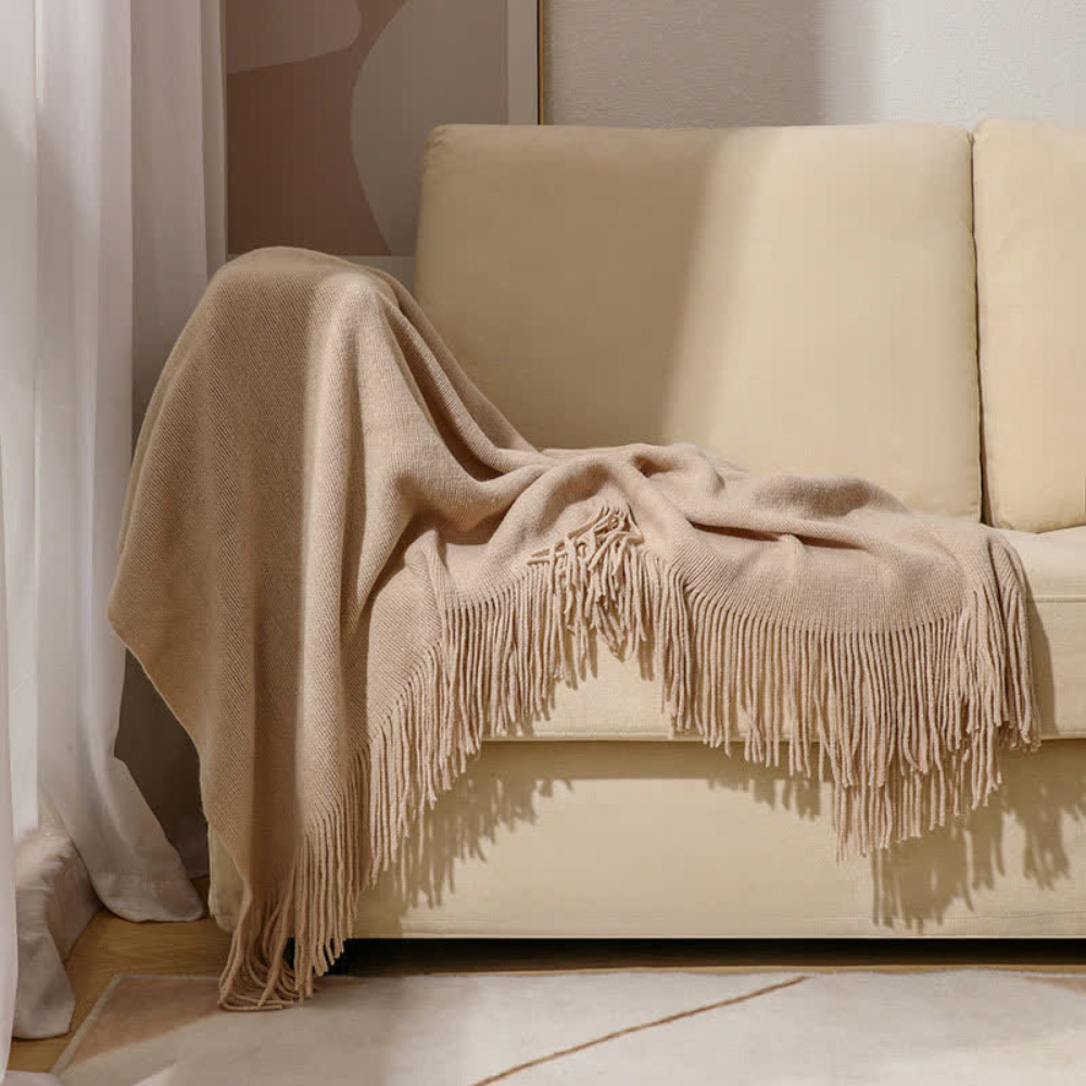 Tassel Knit Blanket