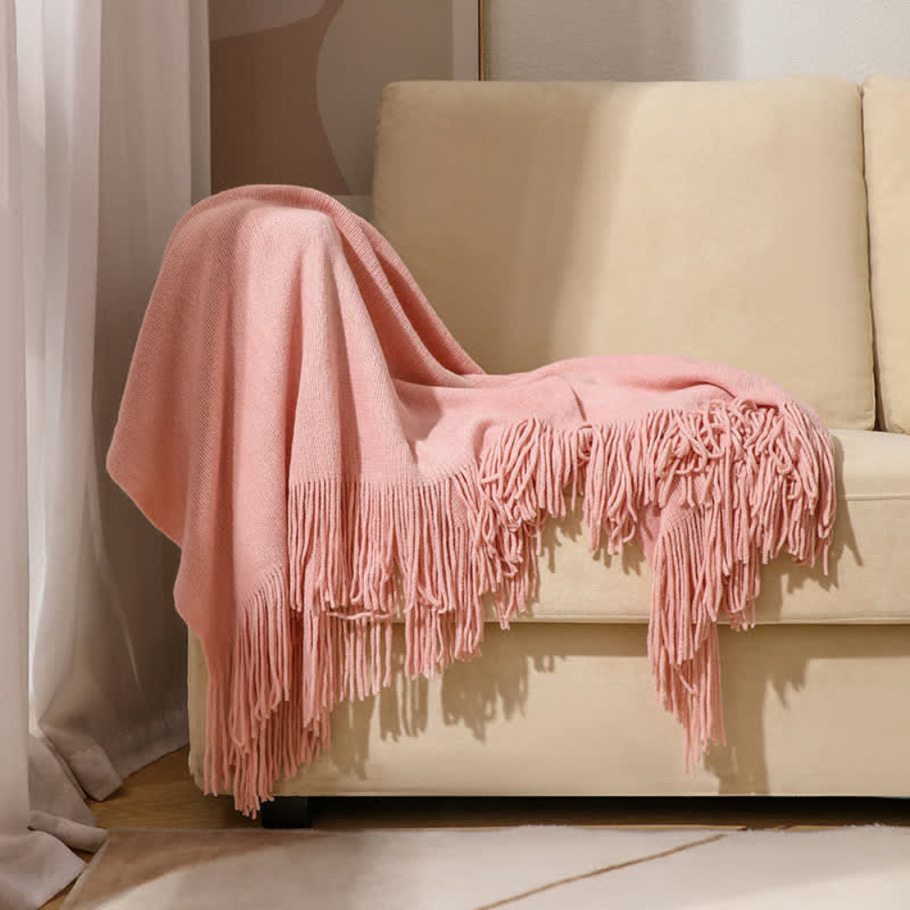 Tassel Knit Blanket