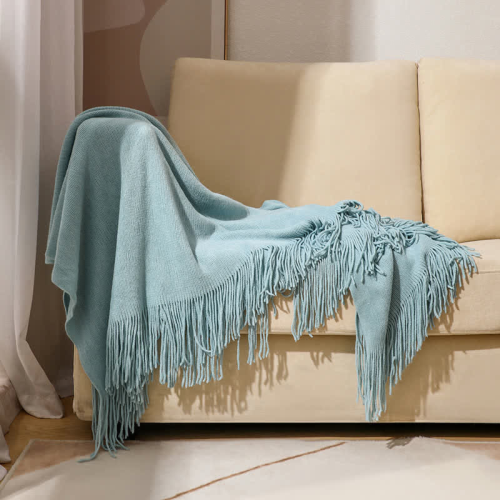 Tassel Knit Blanket