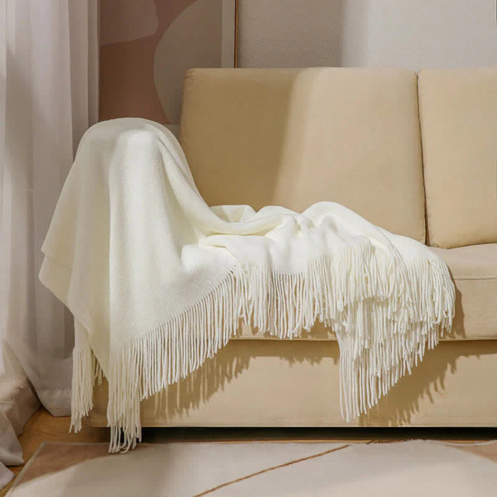 Tassel Knit Blanket