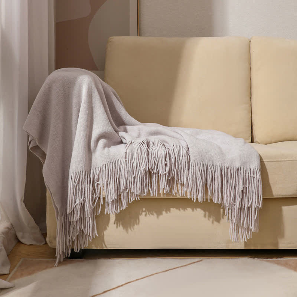 Tassel Knit Blanket