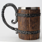 Tavern Mug | Norse-Inspired Carved Design & Double-Walled Insulation | 650 ml