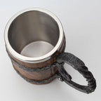 Tavern Mug | Norse-Inspired Carved Design & Double-Walled Insulation | 650 ml