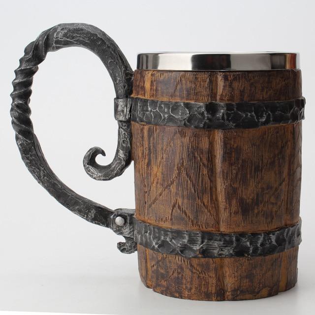 Tavern Mug | Norse-Inspired Carved Design & Double-Walled Insulation | 650 ml
