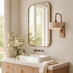Tavik Vintage Rustic Travertine Cylinder Wall Lamp