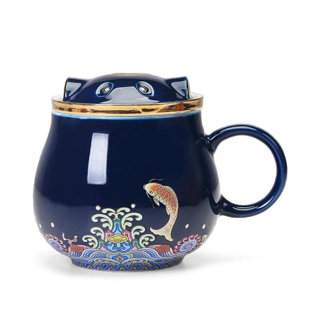 Tea Infuser Cup | Porcelain Removable Infuser Dishwasher & Microwave-Safe