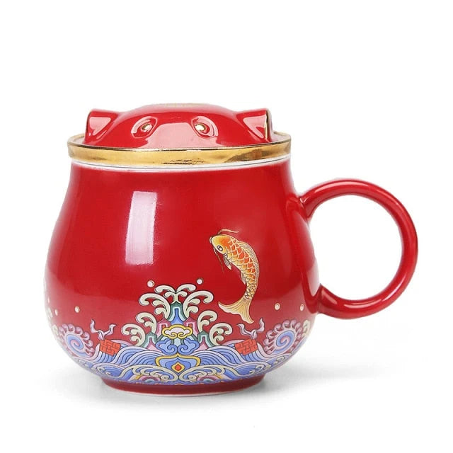 Tea Infuser Cup | Porcelain Removable Infuser Dishwasher & Microwave-Safe