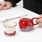 Tea Infuser Cup | Porcelain Removable Infuser Dishwasher & Microwave-Safe