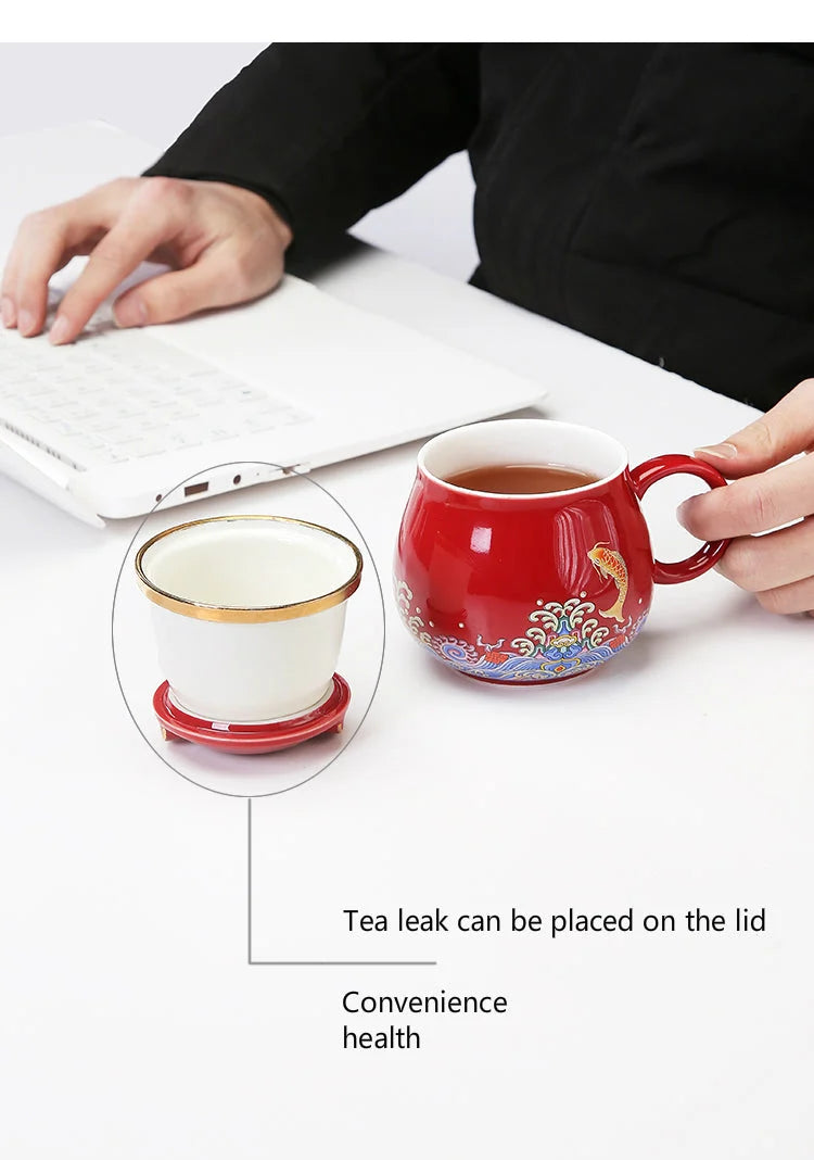 Tea Infuser Cup | Porcelain Removable Infuser Dishwasher & Microwave-Safe