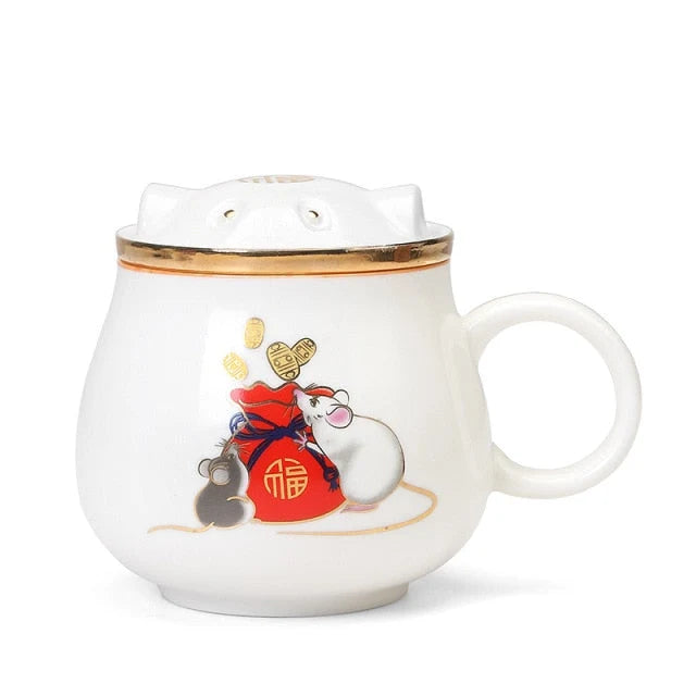 Tea Infuser Cup | Porcelain Removable Infuser Dishwasher & Microwave-Safe