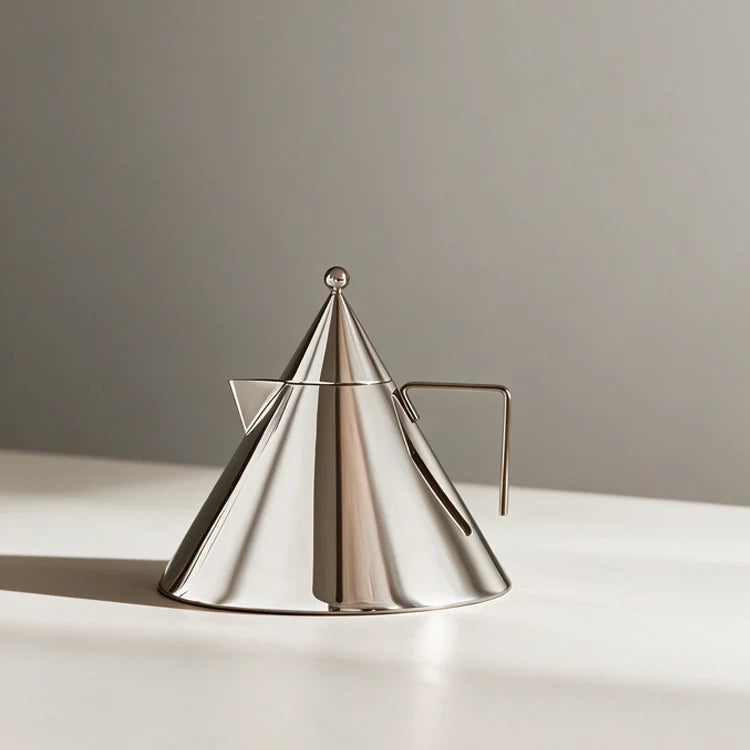 Tea Kettle | Stainless Steel Geometric Cone | Ergonomic Handle