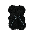 Teddy Bear | Handmade Faux Rose & Satin Bow | 25 cm Tall