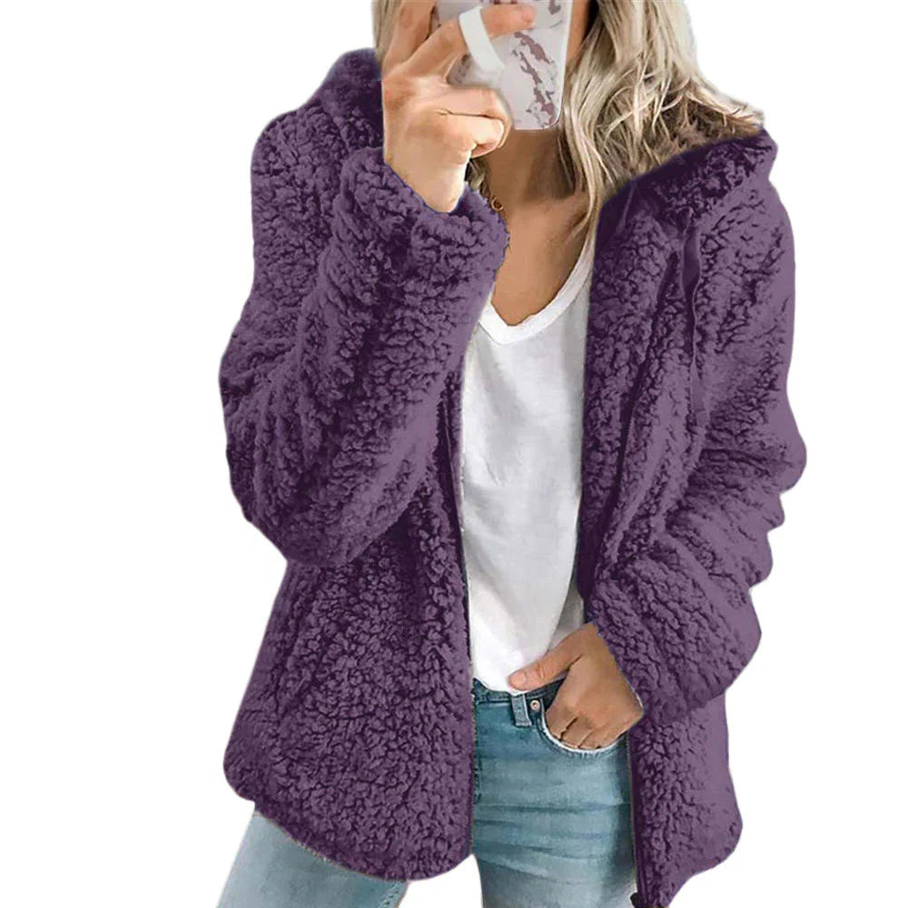 Teddy Fur Coat | Plush Fleece & Zippered Pockets