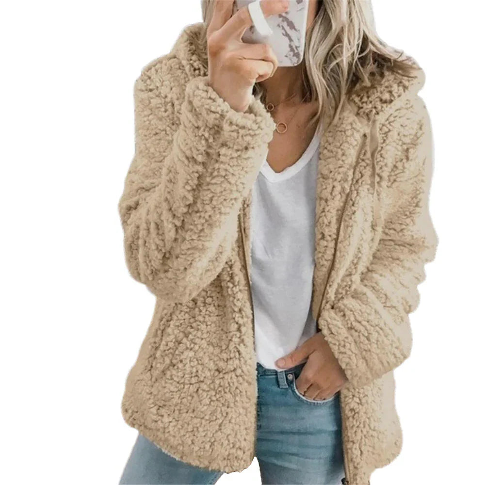 Teddy Fur Coat | Plush Fleece & Zippered Pockets