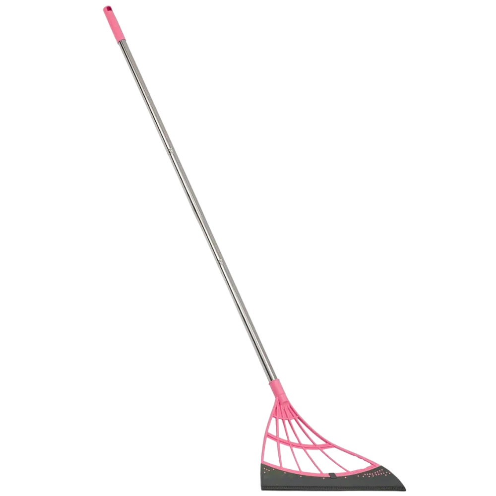 Telescopic Sweeper | Extendable Stainless Steel Rod & Rubber Squeegee Head | 53.1 Inch