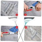 Telescopic Sweeper | Extendable Stainless Steel Rod & Rubber Squeegee Head | 53.1 Inch
