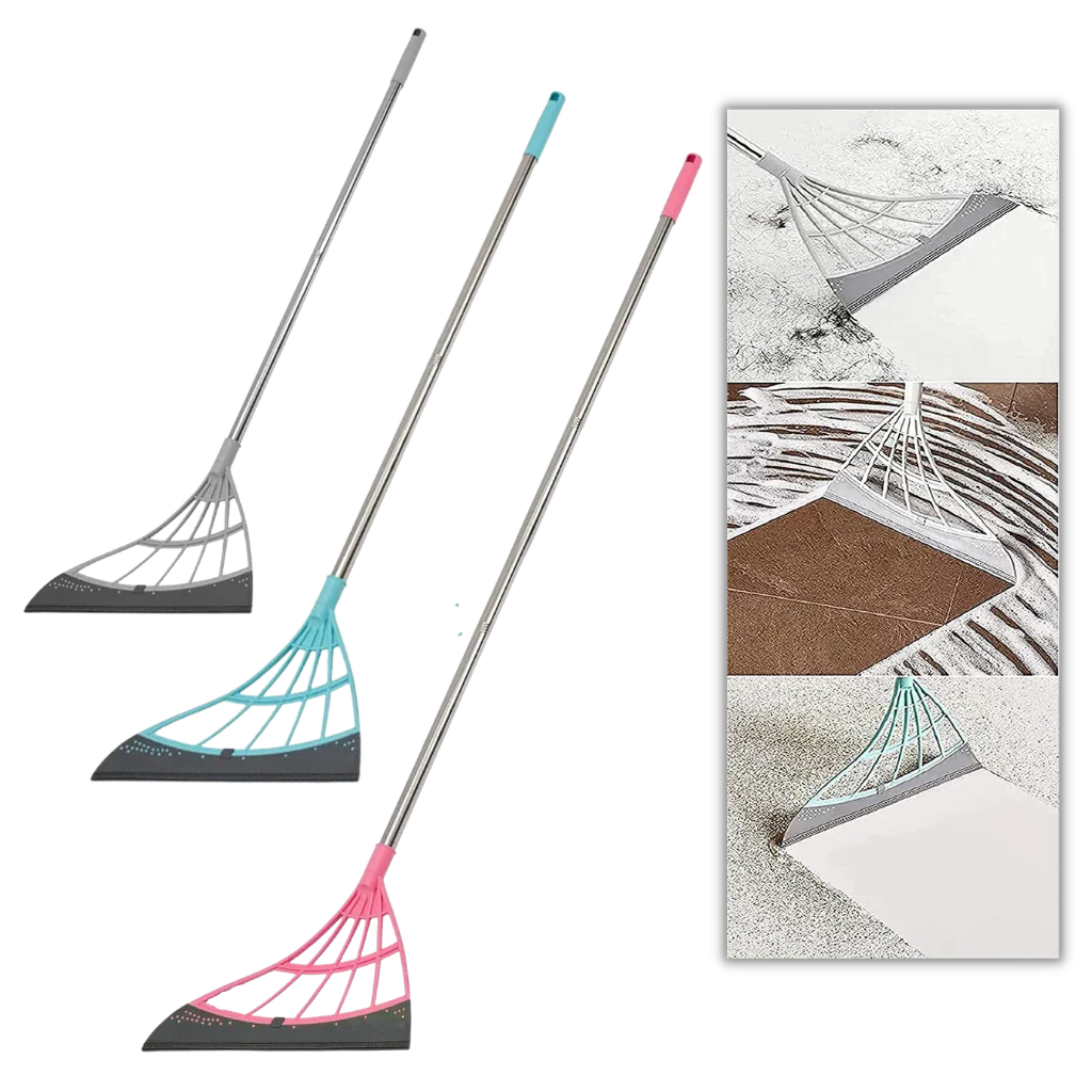 Telescopic Sweeper | Extendable Stainless Steel Rod & Rubber Squeegee Head | 53.1 Inch