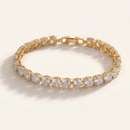 Tennis Bracelet | Sterling Silver & AAA Cubic Zirconia Heart Accent | 18 cm + 2.5 cm Extension
