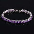 Tennis Bracelet | Sterling Silver & AAA Cubic Zirconia Heart Accent | 18 cm + 2.5 cm Extension