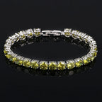Tennis Bracelet | Sterling Silver & AAA Cubic Zirconia Heart Accent | 18 cm + 2.5 cm Extension