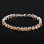 Tennis Bracelet | Sterling Silver & AAA Cubic Zirconia Heart Accent | 18 cm + 2.5 cm Extension