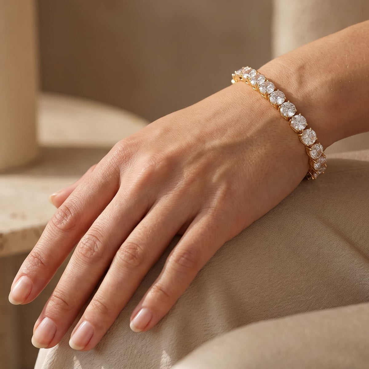 Tennis Bracelet | Sterling Silver & AAA Cubic Zirconia Heart Accent | 18 cm + 2.5 cm Extension