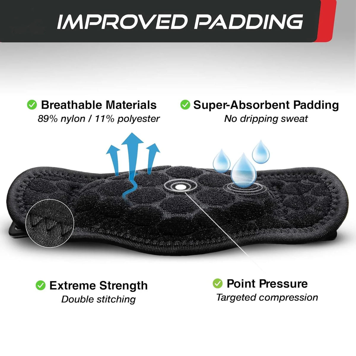 Tennis Elbow Brace | Adjustable Targeted Compression & Sweat-Absorbent
