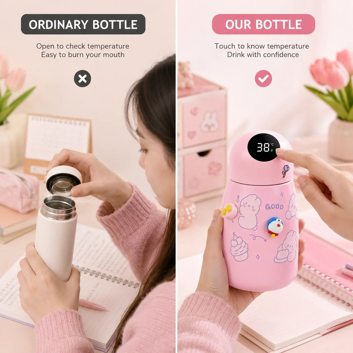 Thermos Bottle | LED Temperature Display & Stainless Steel Vacuum-Insulated | 500 ml