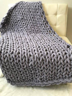 Throw Blanket | Chunky Cable-Knit & Gently Weighted