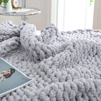 Throw Blanket | Chunky Cable-Knit & Gently Weighted