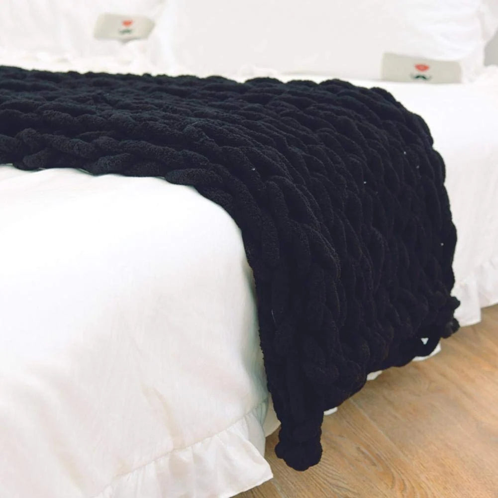 Throw Blanket | Chunky Cable-Knit & Gently Weighted