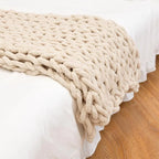 Throw Blanket | Chunky Cable-Knit & Gently Weighted