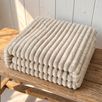 Throw Blanket | Chunky Ribbed Fleece | Machine Washable