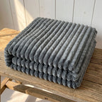Throw Blanket | Chunky Ribbed Fleece | Machine Washable