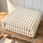 Throw Blanket | Chunky Ribbed Fleece | Machine Washable