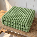 Throw Blanket | Chunky Ribbed Fleece | Machine Washable