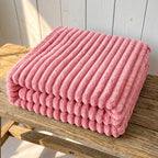 Throw Blanket | Chunky Ribbed Fleece | Machine Washable
