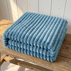 Throw Blanket | Chunky Ribbed Fleece | Machine Washable