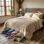 Throw Blanket | Chunky Ribbed Fleece | Machine Washable