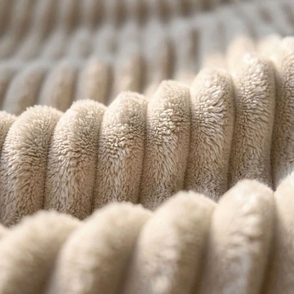Throw Blanket | Chunky Ribbed Fleece | Machine Washable
