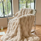 Throw Blanket | Reversible Bubble-Textured Faux Fur