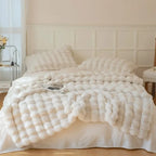 Throw Blanket | Reversible Bubble-Textured Faux Fur