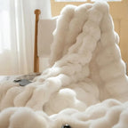 Throw Blanket | Reversible Bubble-Textured Faux Fur