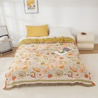 Throw Blanket | Reversible & Lightweight With Tasseled Edges