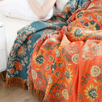Throw Blanket | Reversible Vintage Floral | Machine-Washable