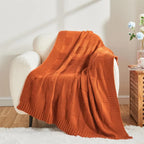 Throw Blanket | Yarn-Dyed Waffle Knit | 50 x 60 In
