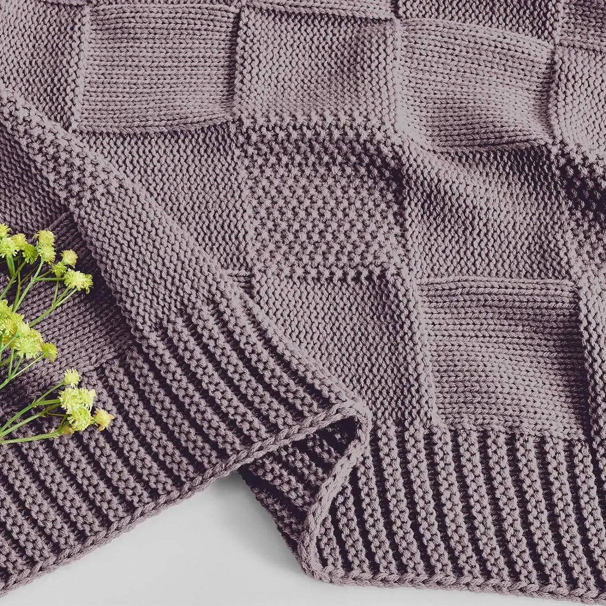 Throw Blanket | Yarn-Dyed Waffle Knit | 50 x 60 In
