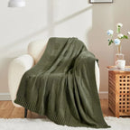 Throw Blanket | Yarn-Dyed Waffle Knit | 50 x 60 In